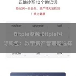 Bitpie资源 Bitpie国际钱包：数字资产管理新选择